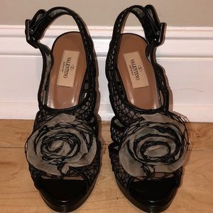 Valentino Slingback Pumps with Rose Detail